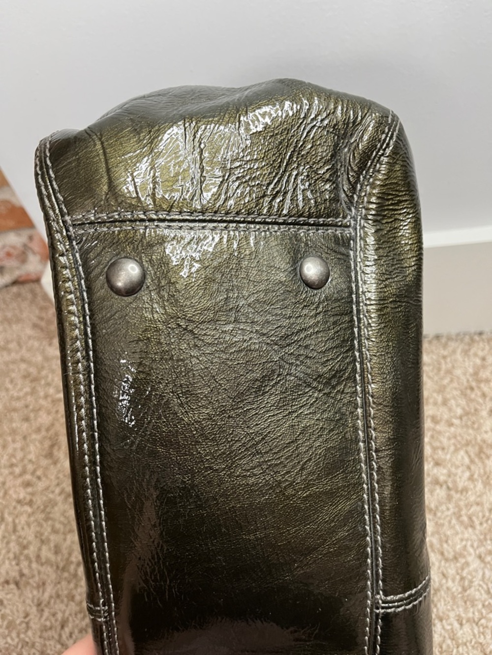 Coach D0973-13915 Mia Gunmetal Pleated Leather Carryall Shoulder Bag - Picture 11 of 16